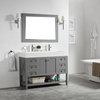 Pavia Single Vanity with White Artificial Stone Top, Grey, 48", With Mirror
