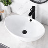 Luxier CS-004 Oval Bathroom Ceramic Vessel Sink Art Basin, White