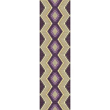 Plum Heritage Rug, Purple, 2'x8', Runner