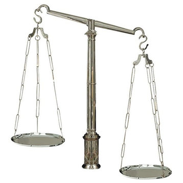 Luxe Classic Oversize Silver Scales of Justice | Sculpture Antique Style Library