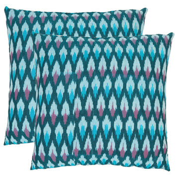 Safavieh Luca Pillows, Set of 2, Blue, 18"x18"