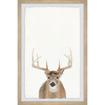 "Winter Deer" Framed Painting Print, 12x18