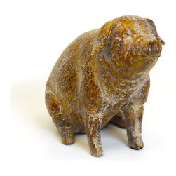 Shea's Wildflower - Sitting Pig, 7.5" - Wreaths And Garlands