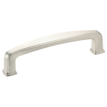 Transitional 3" Center to Center, 3-1/2" Long Cabinet Brushed Nickel Pull, 10