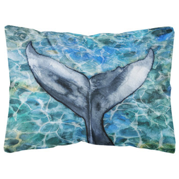 Caroline's Treasures Whale Tail Canvas Fabric Decorative Pillow, 12Hx16W"