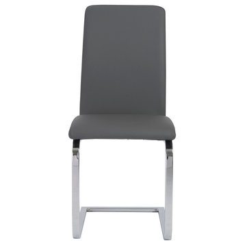 Cinzia Side Chair, Gray/Chrome