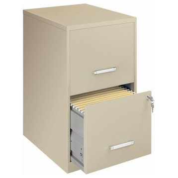 Scranton & Co 18" 2-Drawer Contemporary Metal File Cabinet in Beige/Putty