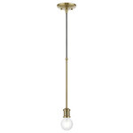 Livex Lighting - Lansdale 1 Light Pendant, Antique Brass - This 1 light Single Pendant from the Lansdale collection by Livex Lighting will enhance your home with a perfect mix of form and function. The features include a Antique Brass finish applied by experts.