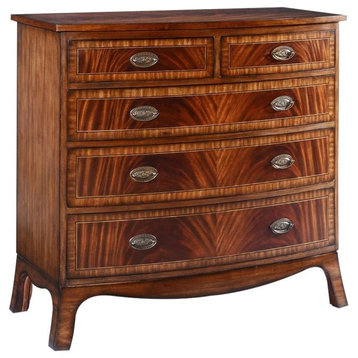 Chest of Drawers English Bow Front Flame Mahogany Banded Inlay B