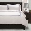 Satin Stitched 100% Cotton Percale Duvet Set, King, Cal King, Navy