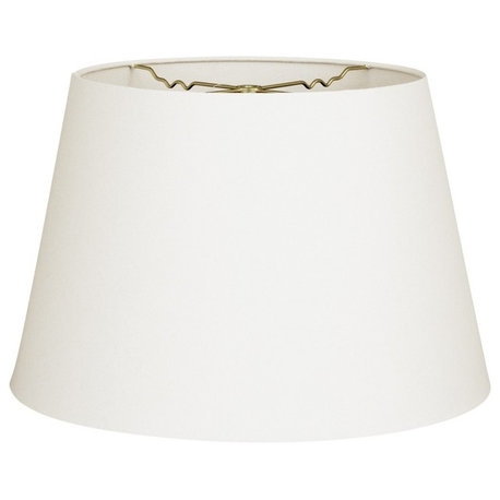 Tapered Shallow Drum Hardback Lampshade, 8"x12"x8.5", Linen White, 8"x12"x8.5"