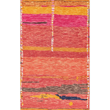 nuLOOM Handmade Wool Elliott Modern Abstract Southwest Area Rug, Multi, 5'x8'