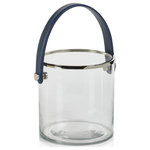 Zodax - Lucena 9.5"Wide Glass Ice Bucket - Chill your favorite wine or champagne inside our clear glass with nickel rim and leather handle ice bucket. A perfectly timeless clear solution to serving icy cold wine at special occasions. It is designed to stunningly display on any bar, countertop, or table.