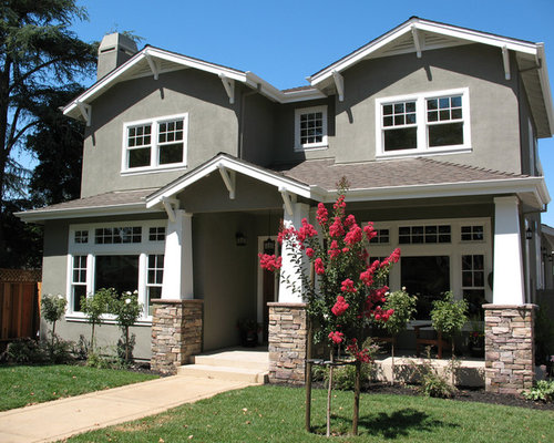 Craftsman One Story Stucco Houses - Exterior Stucco For Craftsman Homes