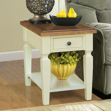 Vista End Table, Hickory/Shell