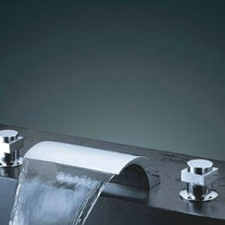 Luxury Two Handles Widespread Desk Mounted Bathroom Bath Tub Faucet with Wide Wa - Products