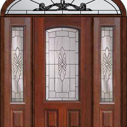 Prehung Side lights-Transom Door 80 Fiberglass Versailles - Front Doors