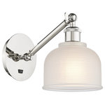 Innovations Lighting - Innovations 317-1W-PN-G411 1-Light Sconce, Polished Nickel - Innovations 317-1W-PN-G411 1-Light Sconce Polished Nickel. Collection: Ballston. Style: Industrial, Modern Contempo, Restoration-Vintage, Transitional. Metal Finish: Polished Nickel. Metal Finish (Canopy/Backplate): Polished Nickel. Material: Steel, Cast Brass, Glass. Dimension(in): 12. 25(H) x 5. 5(W) x 12. 75(Ext). Bulb: (1)60W Medium Base,Dimmable(Not Included). Maximum Wattage Per Socket: 100. Voltage: 120. Color Temperature (Kelvin): 2200. CRI: 99. 9. Lumens: 220. Glass Shade Description: White Dayton. Glass or Metal Shade Color: White. Shade Material: Glass. Glass Type: Frosted. Shade Shape: Dome. Shade Dimension(in): 5. 5(W) x 5. 5(H). Fitter Measurement (Glass Or Metal Shade Fitter Size): Neckless with a 2. 125 inch Hole. Backplate Dimension(in): 5. 3(Dia) x 0. 75(Depth). ADA Compliant: No. California Proposition 65 Warning Required: Yes. UL and ETL Certification: Damp Location.