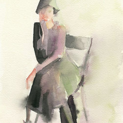 Woman In A Cloche Hat Watercolor Fashion Art - Fine Art Prints