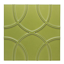 Studio Moderne Paramount Pattern Decorative Field in Clover Gloss - Tile
