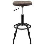 New Pacific Direct - Eaton Gaslift Bar Stool, Vintage Coffee Brown - Dimensions: 14.00"w x 14.00"d x 29.00"h