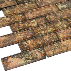 1x3 Glossy Sunrise Sky Subway Glass Mosaic Tiles - Home Accessories & Decor