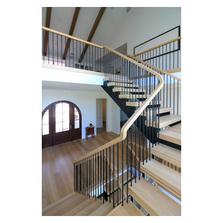 96_Dramatic cantilevered no-riser staircase, Bethesda, MD 20814 ...
