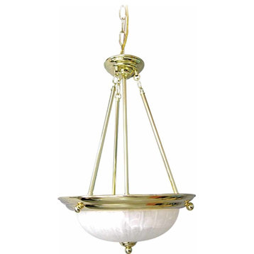 Volume Lighting Marti 3-Light Polished Brass Bowl-Shaped Pendant