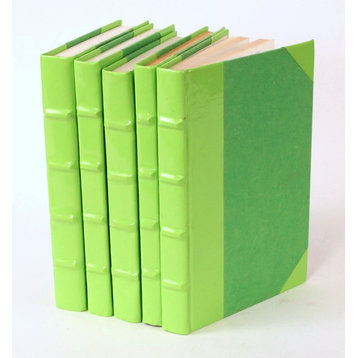 Patent Leather Books, Lime Green, Set of 5