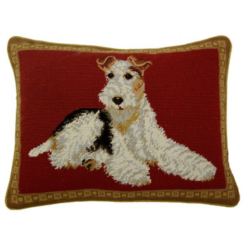 Irish Terrier Needlepoint Pillow
