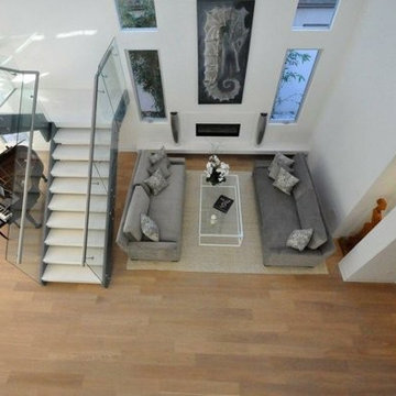 America Double Steel Plates Glass Staircase