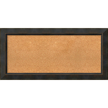 Framed Cork Board, Signore Bronze Wood, 38x18