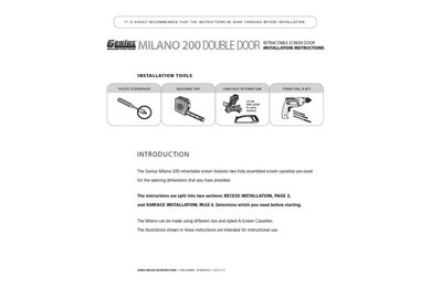 Milano 200 Instructions