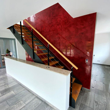Treppenhausgestaltung mit Jaeger 961 STUCCO VENEZIANO, Spachteltechnik für venez