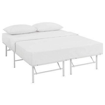 Horizon Full Stainless Steel Bed Frame, White
