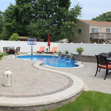 Swimming Pool Patio & Waterfall in Massapequa, NY