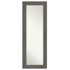 Rustic Plank Grey Non-Beveled Full Length On the Door Mirror - 19.5 x 53.5 in.