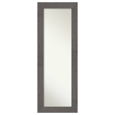 Rustic Plank Grey Non-Beveled Full Length On the Door Mirror - 19.5 x 53.5 in.