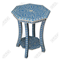 WOOD BONE INLAY STOOL - Furniture