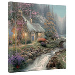Thomas Kinkade - Twilight Cottage Gallery Wrapped Canvas, 14"x14" - Featuring Thomas Kinkade's best-loved images, our Gallery Wraps are perfect for any space. Each wrap is crafted with our premium canvas reproduction techniques and hand wrapped around a deep, hardwood stretcher bar. Hung as an ensemble or by itself, this frame-less presentation gives you a versatile way to display art in your home.