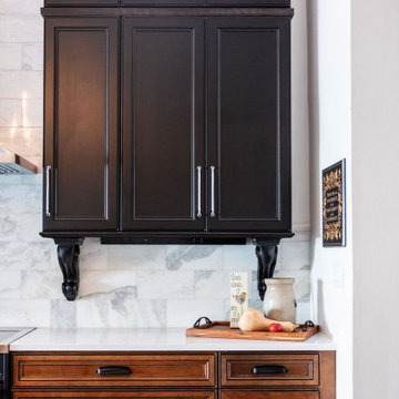 Longwood Black and brown french country kitchen