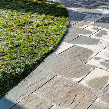Natural Blue Stone Patio with Structured Planting Bed