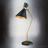 Modern Desk Lamp 13''W x 7''D x 29''H, Aged Brass and Black Finish