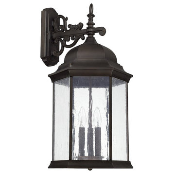 Capital Main Street 3 Lt Wall Lantern, 12.375"x25.5", Old Brz, Antique