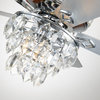 52, Indoor Chrome Reversible Ceiling Fan With Diamond Shaped Crystal Light Kit