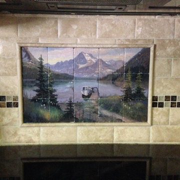 Rustic Mountain Lodge Kitchen Backsplash Concept