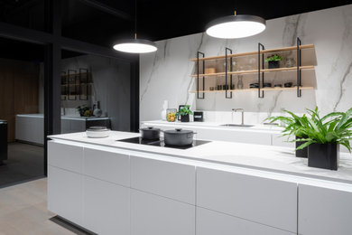 Cuisine blanc marbre