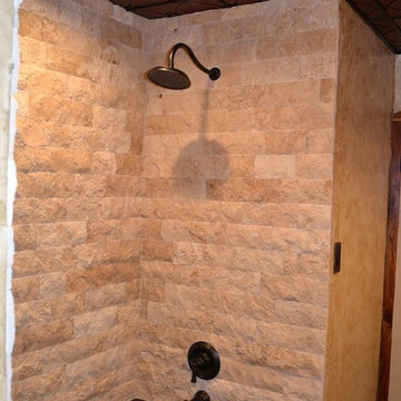 Faux tin and foam ceiling tiles installed