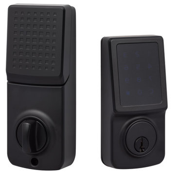 Touch Screen Deadbolt With Z Wave Function, Flat Black