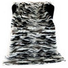 Plutus Black White Zebra Faux Fur Luxury Throw Blanket, 60"x96"